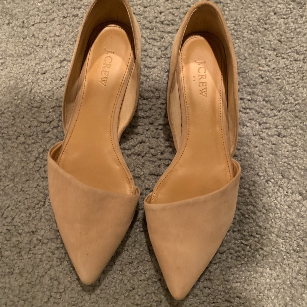 J. Crew Nude Suede Flats Size 8.5